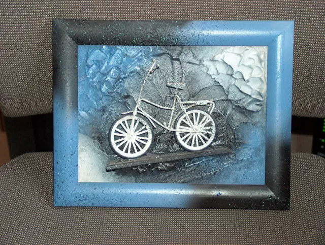 Relief-/Wandbild Handarbeit Motiv: Fahrrad