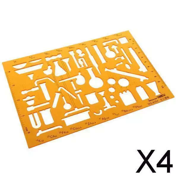 4X 1pz Hobby Creativi Righello Di Modelli Disegni di Plastica Artigianato Fai Da