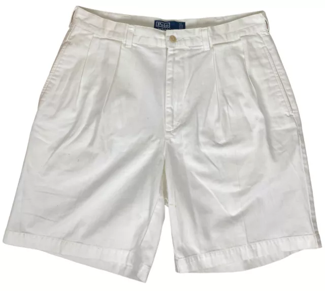 Polo by Ralph Lauren Men's Shorts  White  Pleated Chino Size 34