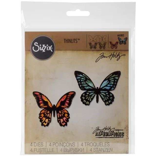 Sizzix Thinlits Dies By Tim Holtz 4/Pkg - Mini Detailed Butterflies