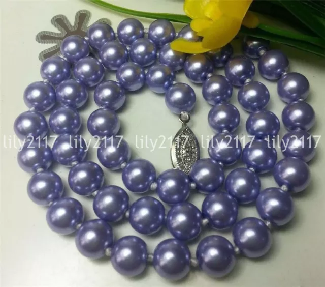 Fashion 8mm blue Akoya Shell Pearl Round beads Necklaces 18/25/36/50" AAA