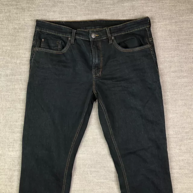 Buffalo David Bitton Jeans Men 36x32 Blue Six X Basic Slim Straight Stretch Dark