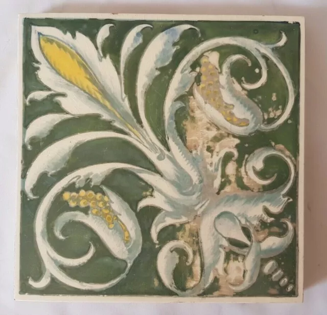 Shrigley & Hunt Minton Hand Painted Regal Design Victorian Tile. Shabby Chic