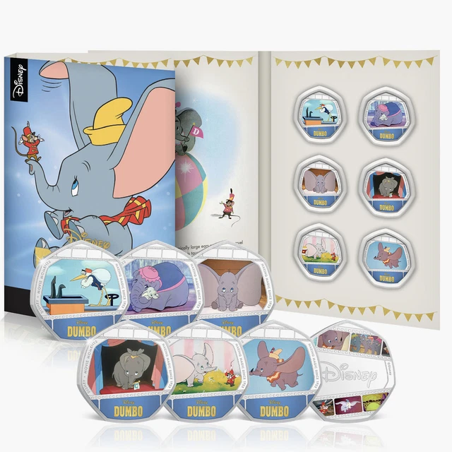 Dumbo Collection DISNEY GIFT DUMBO Movie Moments 6 Silver Coin Collection Limited ...
