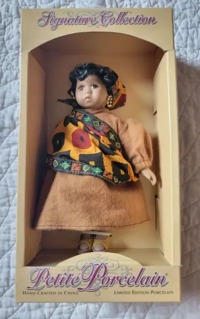 New Signature Collection-Petite Porcelain Doll "Kadesha" W-Coa Hand-Crafted