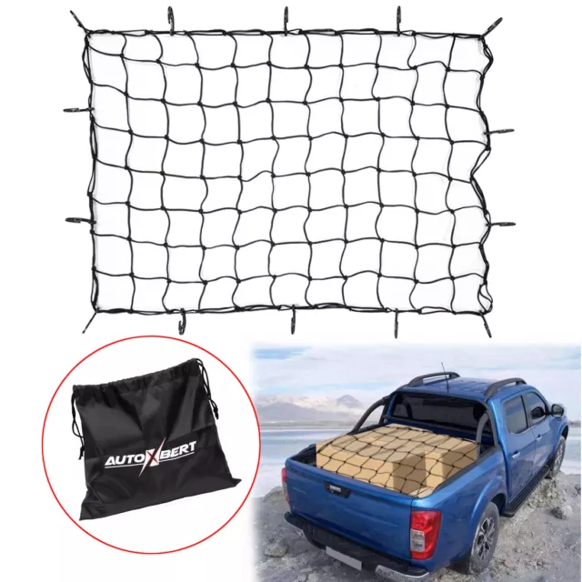 Latex Cargo Net Carrier Car Trailer Truck Roof Rack Luggage Bungee Cord w/ Hook