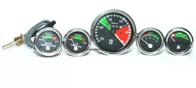 Massey Ferguson Gauge Kit- Tachometer - Temp Gauge - Oil Pressure - Volt- Fuel