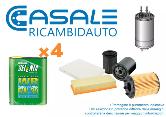 Kit Tagliando Fiat Punto II 1.3 JTD (07/03 - 10/05 ) 4 Filtri+4 L Olio Sp.Gratis