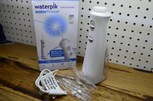 Waterpik Cordless Pearl Rechargeable Portable Water Flosser for Teeth,Gums,Brace