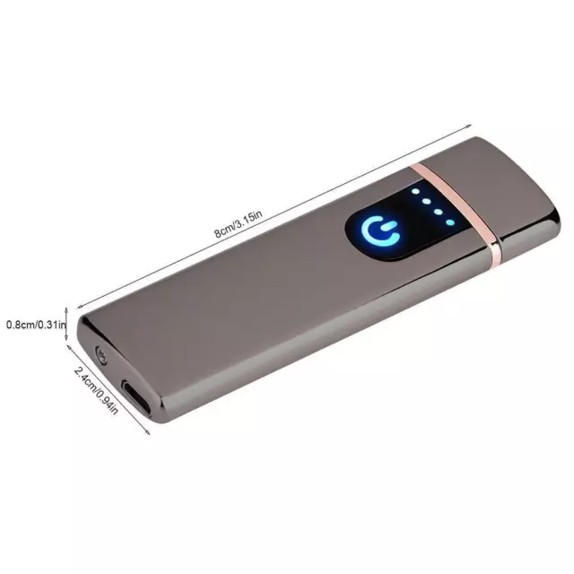 Electric Lighter Usb Rechargable Windproof Flameless Finger Print Gentle Touch 3