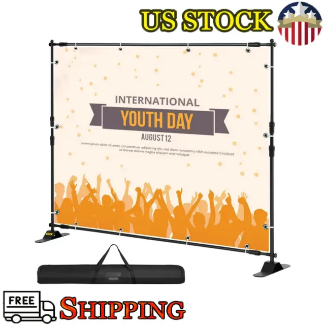 Banner Stand 8x8 ft Adjustable Height & Width Display Backdrop Trade Show Wall