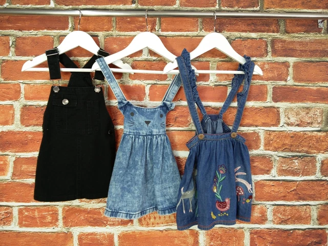 Baby Girl Bundle Age 12-18 Months Next Nutmeg Dress Set Denim Pinafore Kids 86Cm