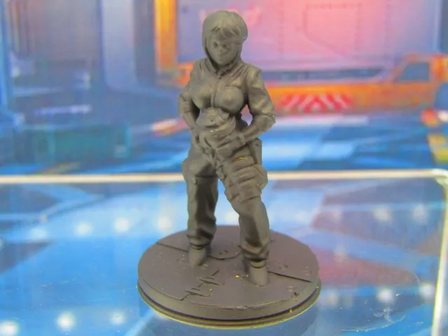 Alien Spaceship Female Fighter Pilot Mini Miniature Figure 3D Printed Model