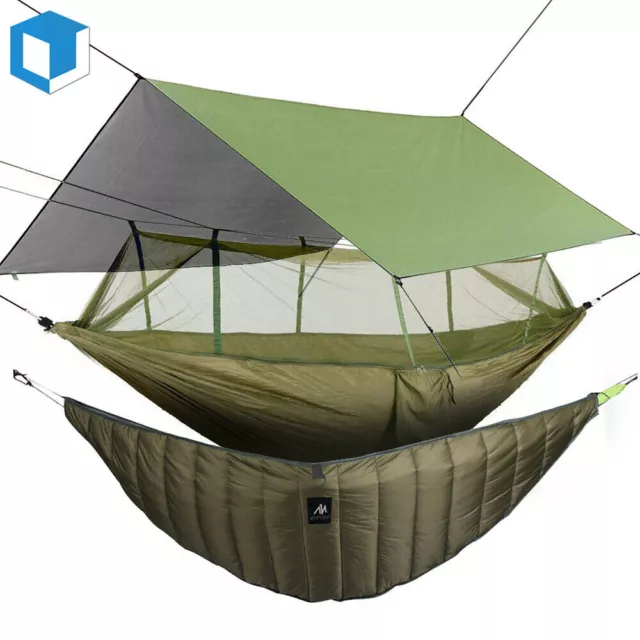 Camping Double Person Hammock Winter Under Quilt Blanket Rainfly Cover Tarp Fall