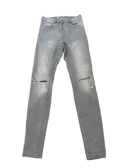 Jeans skinny da donna grigi papaya denim taglia 10 (CS30)