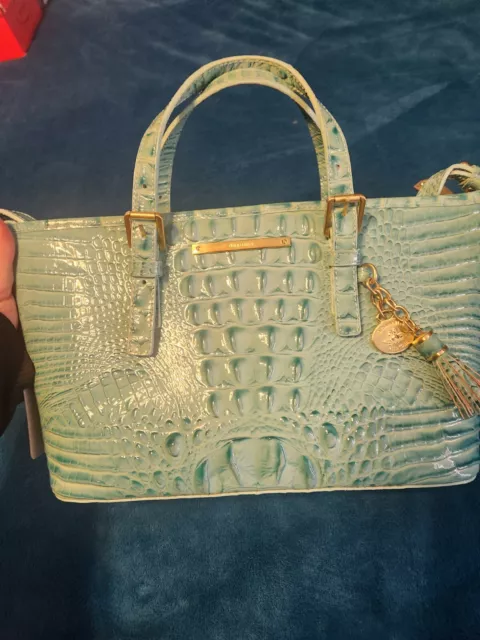 Brahmin Mini Asher Handbag. Pale Turquoise.