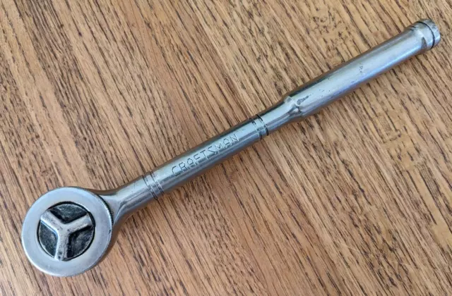 Vintage Craftsman 1/2" Drive Ratchet 9-43797 Tool Thumb Wheel Round Head - USA