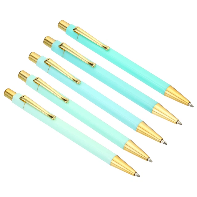 1Set 137mm Black Ink Medium Point 1mm Ball Pens, Green Series
