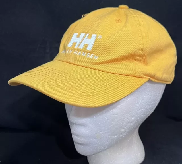 Helly Hansen Strapback Hat Outdoor Clothing Company HH Logo Yellow Dad Cap