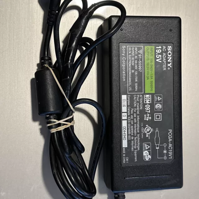 Original Sony PCGA-AC19V1 19.5V AC DC Adapter Charger 100-240V - 3A 91-55997