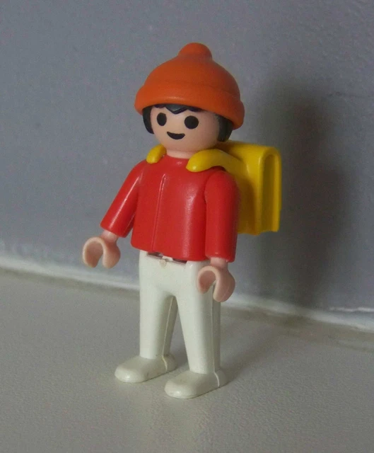Lot Playmobil Vintage École Avec Cartable Jaune - Pièces Abîmées, Pour Collection Ou Récupération