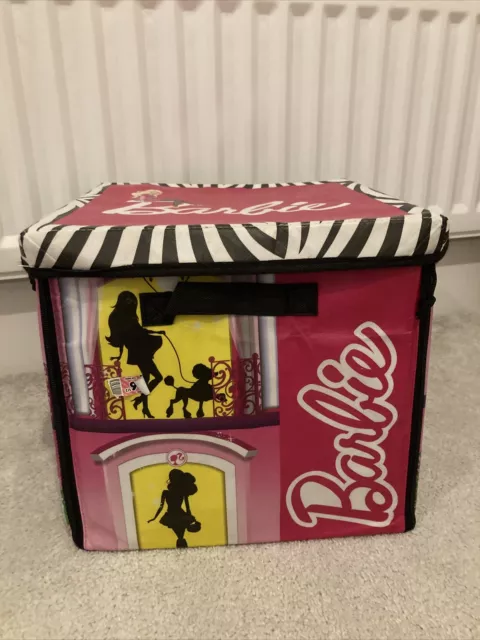 Barbie Zipbin Storage Toy Box Foldable Design And Play Mat Cube Dolls Zip Up