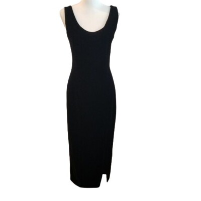 Vintage Scott McClintock Velvet Dress Long Black Formal Cocktail Size 10 USA 80s