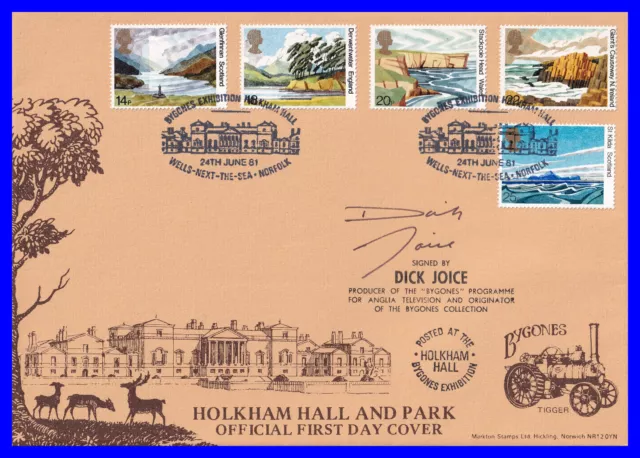 1981 NATIONAL TRUST: Holkham Hall & Park OFFICIAL FDC - Signed by Dick Joice