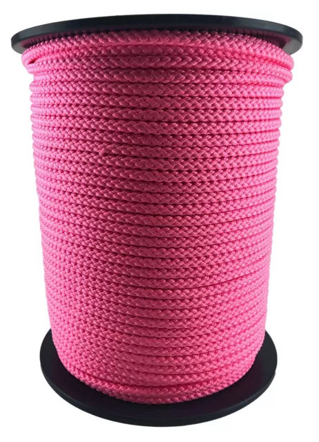 10mm Pink Braided Polypropylene Rope x 10 Metres, Paracord Drawstring Camping