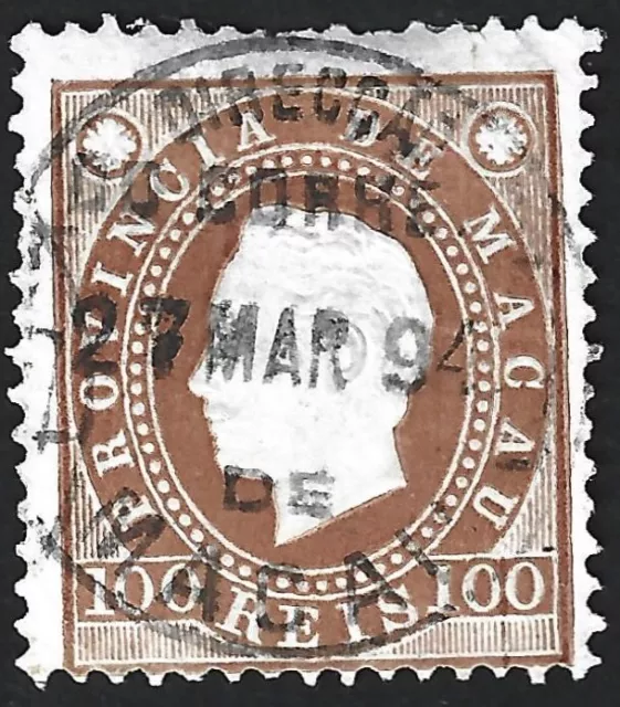 Macau #42 1888 100r brown SON very fine used