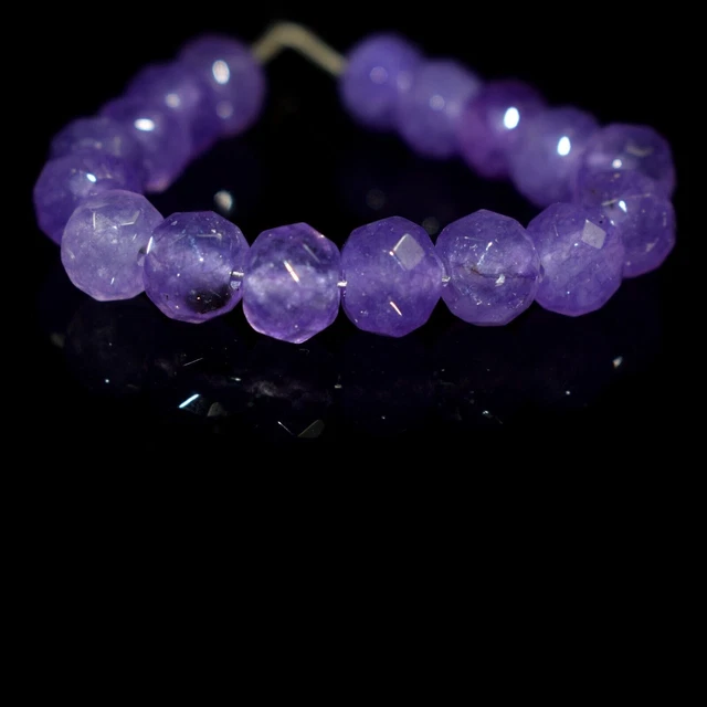 Beautiful 7-8MMPurple Amethyst Faceted Rondelle Gemstone Beads 4" Jewelry Making