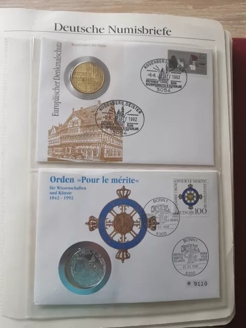 Sammlung 32 Numisbriefe Deutschland Bund DDR in 1x Ringbinder