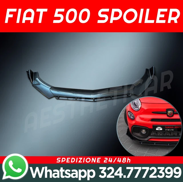 FIAT 500 ABARTH Splitter Under Front Bumper *SPORT Look* ABS Spoiler Lu ...
