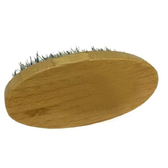 Portable Wooden Handle Beard Brush - Professional Mustache Facial Grooming Tool