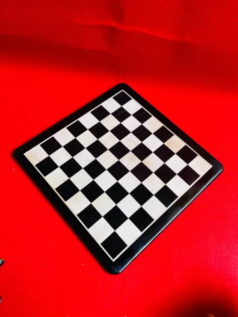 17 X 17 Inch Ebony Wooden Black & White Non Magnetic Flat Chess Game Board Only 2
