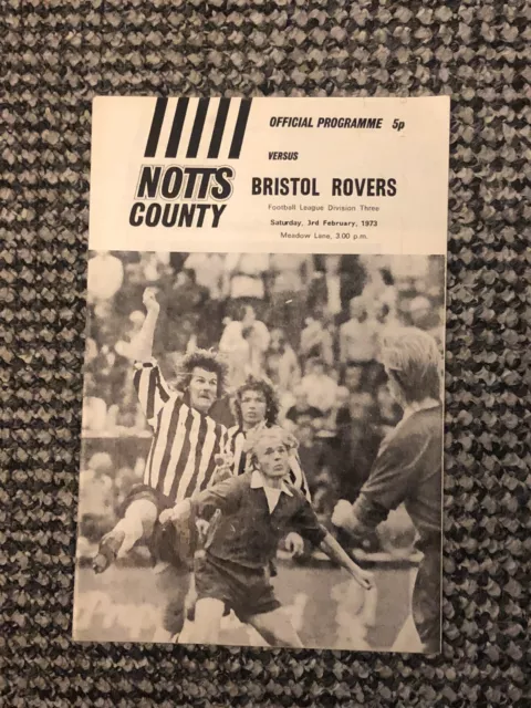 Notts County v Bristol Rovers - 1972/73 - Division 3 - Match Day Programme