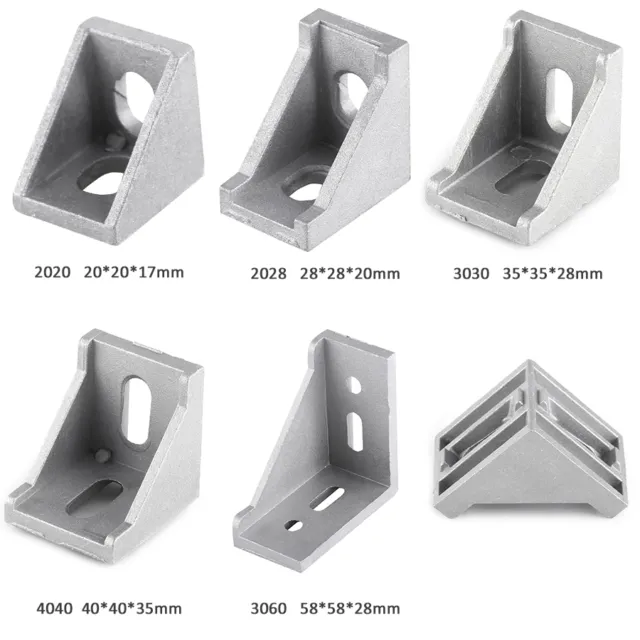 10pcs L Aluminum Right Brace Corner Joint Angle Bracket Gusset Extrusion Profile