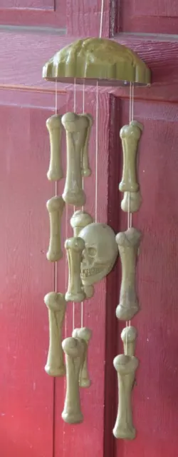 Gemmy Bones Chimes Halloween Skull Haunted Animated Light Up Motion