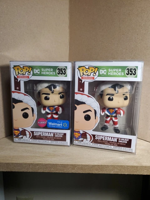 Funko Pop! DC  "Superman in Holiday Sweater" #353 Flocked  Exclusive & Original