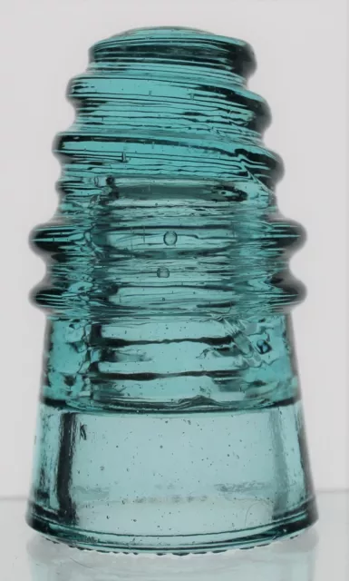AQUA CD 110.5 +NAT.INSULATOR CO.+ "Corkscrew Style" GLASS INSULATOR