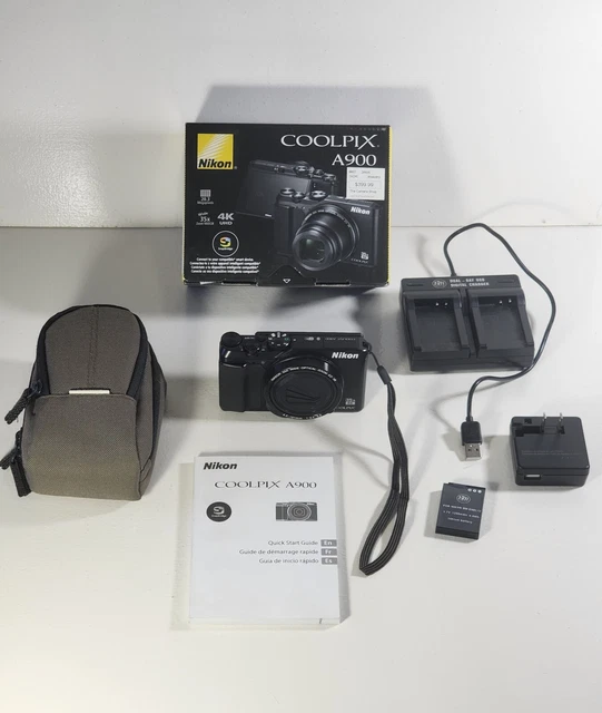 Nikon Coolpix A900 Digital Camera w/Original Box & Lots Accessories (Near Mint)