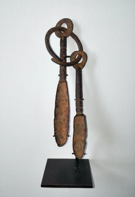Pointe De Sagaie Africaine – Fer De Lance à Ardillons – Art Tribal 1940-1960