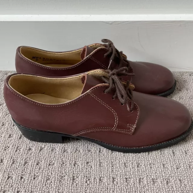 Clarks School Shoes Brown Lace Up Junior Kids Size US 2.5 Narrow Fit