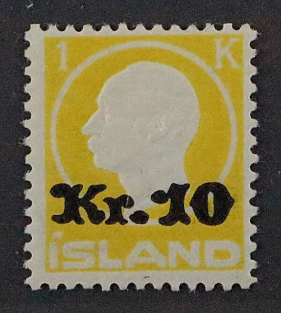 1924, ISLAND 111 ** Aufdruck Frederik 10 Kr. gelb, postfrisch, geprüft 800,-€