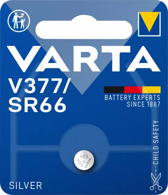 Knopfzelle elec. v377/sr66 1,55v 1er 2,60 mm Uhren 1 st VARTA