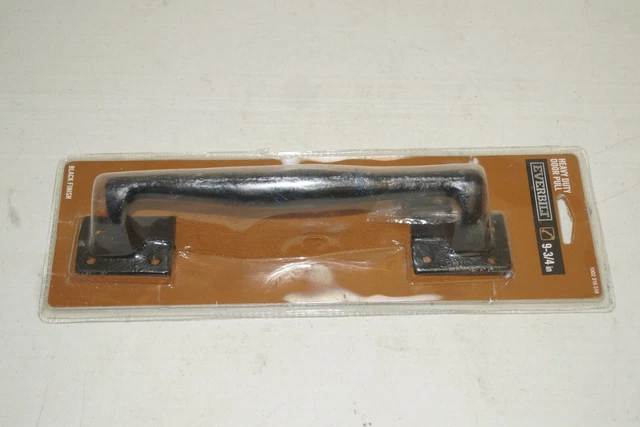 Black Rod Iron Gate Pull Heavy-Duty Shed Barn Door Handle Steel Metal Screw Pack