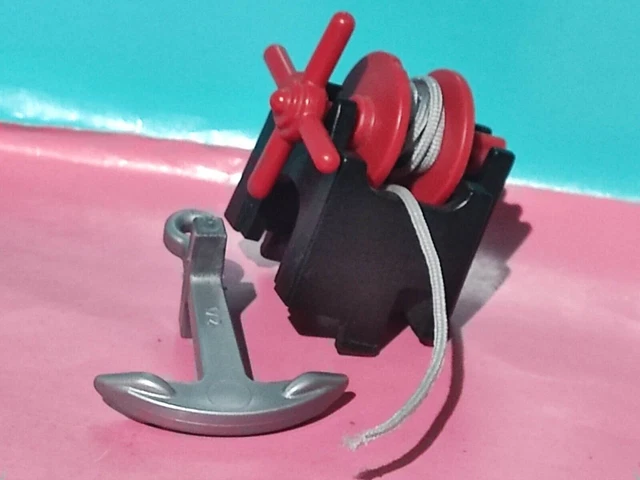 Lot De 4 Poulies Avec Crochet Playmobil – Pièces Détachées Pour Bateau Pirate