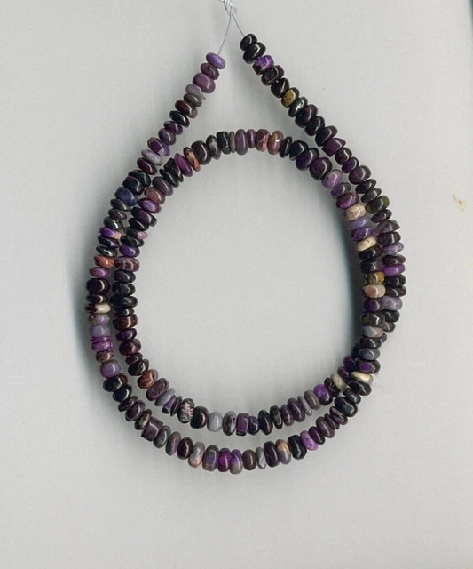 SUGILITE BUSTAMITE 5-6MM HAND-SHAPED RONDELLE BEADS - 18" Strand - 562E SUGILITE BUSTAMITE 5-6MM HAND-SHAPED RONDELLE BEADS - 18" Strand - 562E
