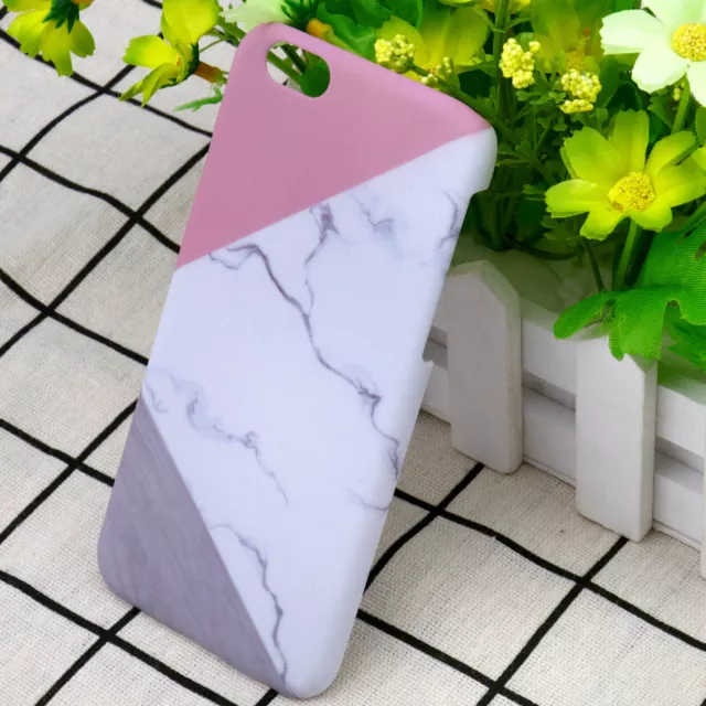 Granite Marble Contrast Color PC Hard Phone Back Case Cover For iPhone 6/6S Plus