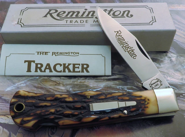 Remington USA Bullet Tracker Locking Knife 1990 Issue R1306 AAA+ NOS MIB NR